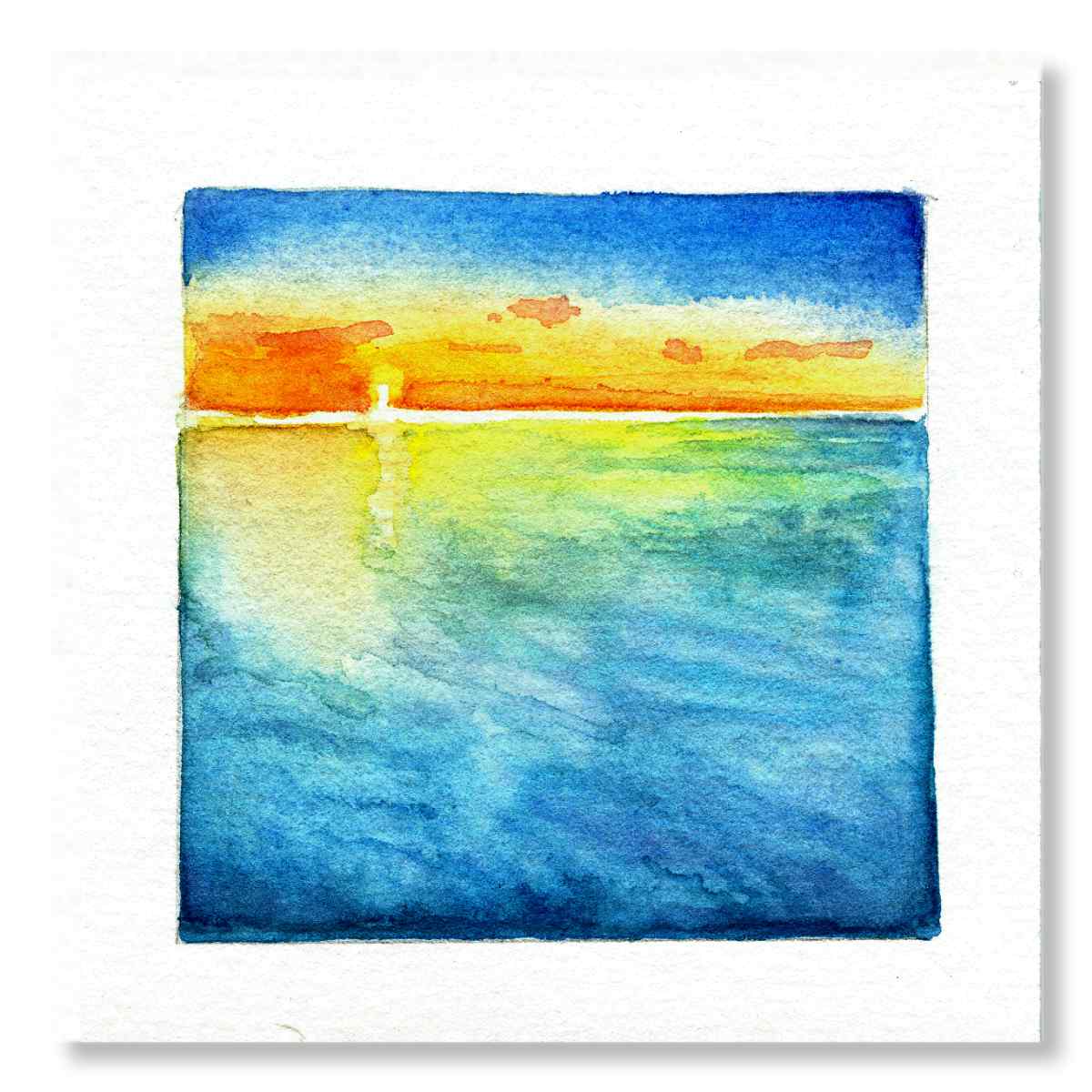 Turquoise Sunrise original painting by Tanya Kucey Art. https://shop.tanyakucey.com