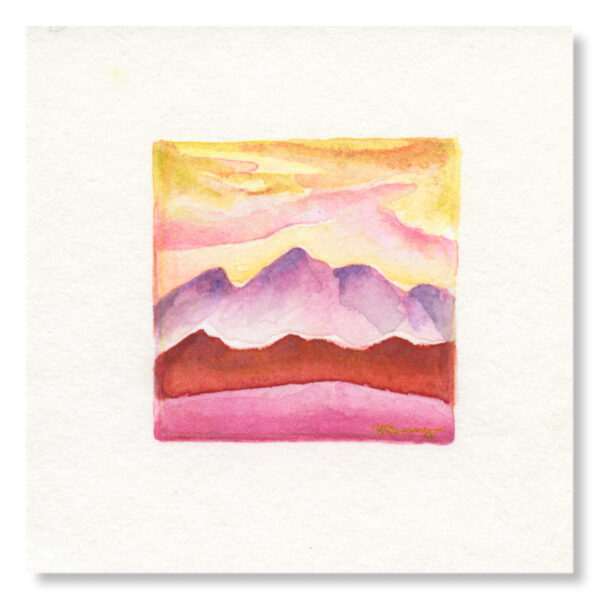 Sea to Sky Sunrise. 4x4" Original Mini Painting by Tanya Kucey Art. https://shop.tanyakucey.com
