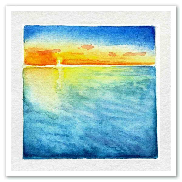 Turquoise Sunrise 8x8"Art print by Tanya Kucey Art. https://shop.tanyakucey.com