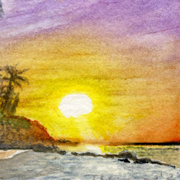 Tropical Sunset. 8x8" Print detail 1