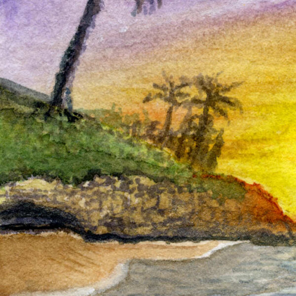 Tropical Sunset. 8x8" Print detail 2