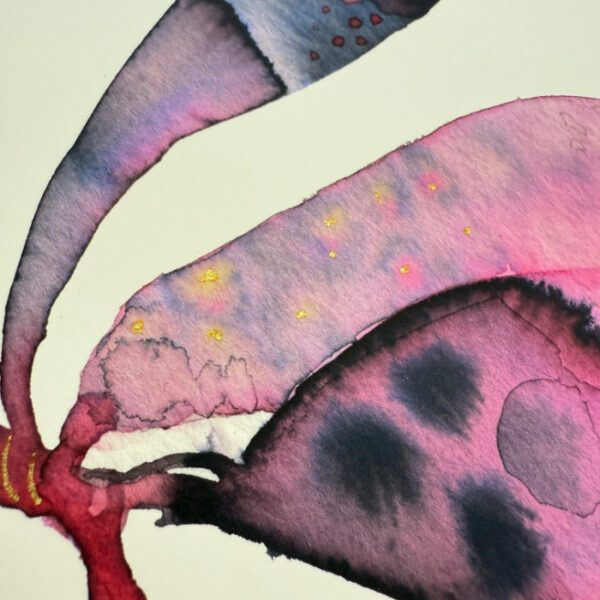 Leopard Magnolias Modern Watercolour Art card at https://art.tanyakucey.com