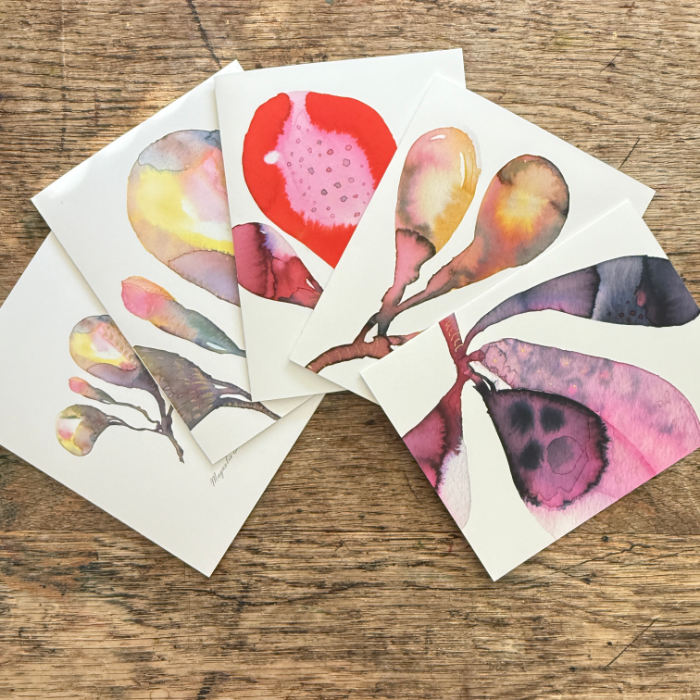 Choose your custom set of 4 Modern Watercolour Art card at https://art.tanyakucey.com
